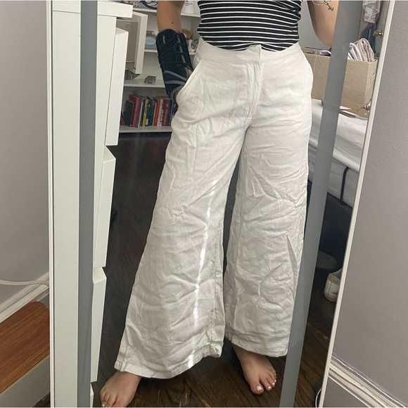 White Abercrombie & fit Linen pants new with tags size small - Picture 6 of 7